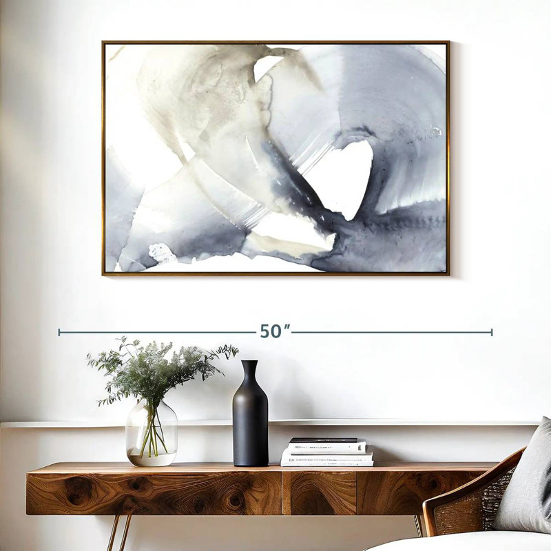 Wave Break II, Cadre flottant doré, 43 po x 29 po