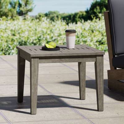 Table d'appoint en bois gris, style transitionnel pour le plaisir du jardin, 20 x 20 x 15,83, capacité de poids maximale de 30 lb