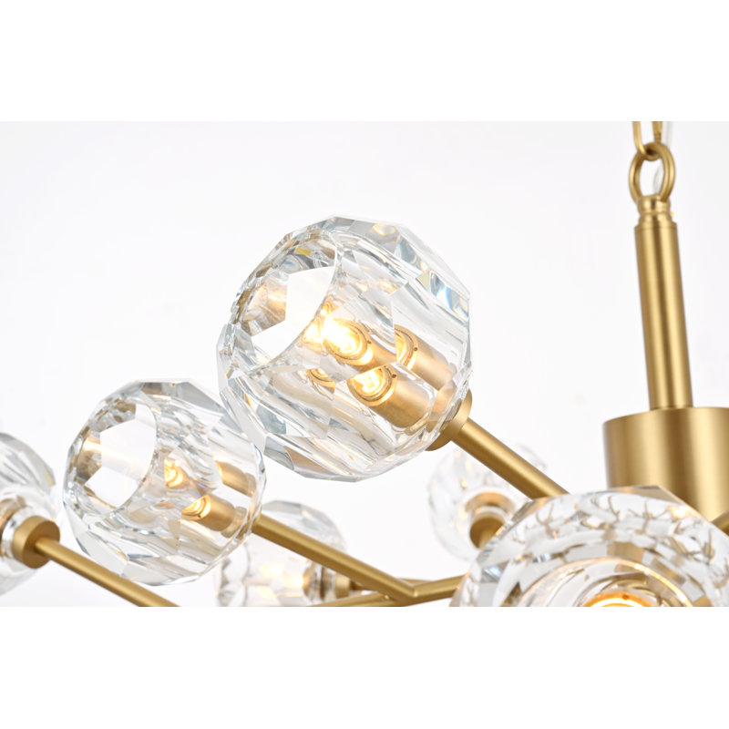 Luminaire suspendu sphérique spoutnik 15 lumières Alaiah, Or