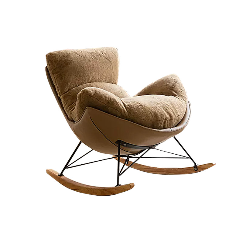 Chaise berçante moelleuse, Brun