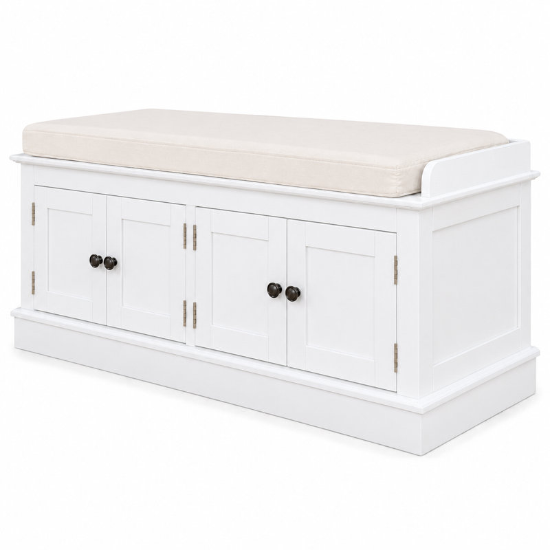 Banc de rangement Waukomis, Blanc