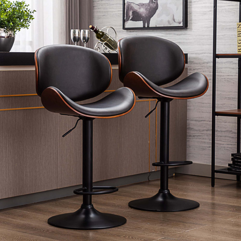 Tabouret pivotant à hauteur réglable Kaceton, Noir