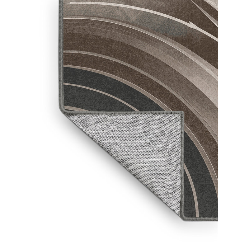 Machine Washable Parnika Weather System Chart Modern & Contemporary Rug in Beige – Gray Binding, 7x9
