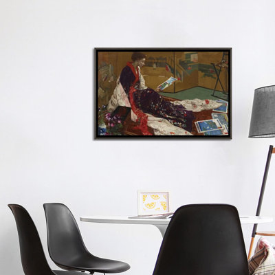 Caprice en mauve et or, l'écran doré, reproduction d'art sur toile tendue