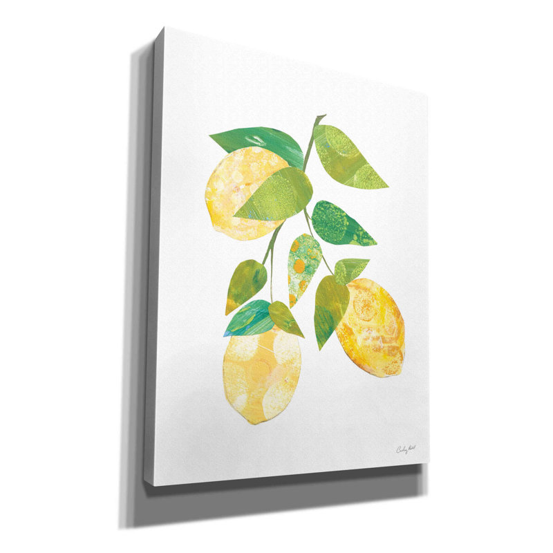 «August Grove» Summer Lemons I par Courtney Prahl, art mural sur toile, H 16 po x l 12 po x P 0,75 po