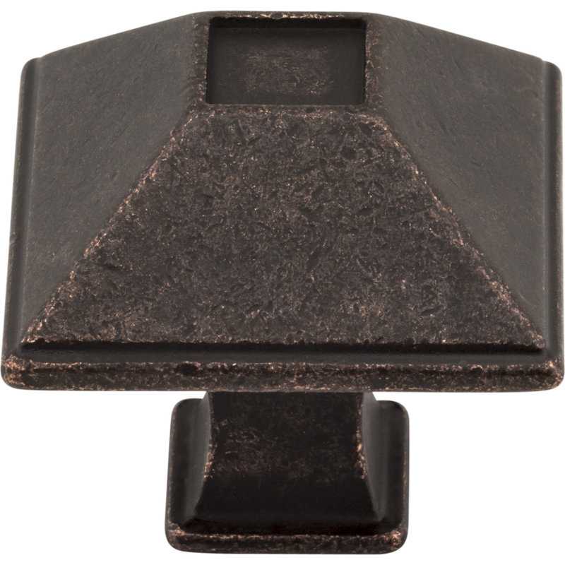 Tahoe Square Knob, Distressed Oil Rubbed Bronze, 1 1/2"