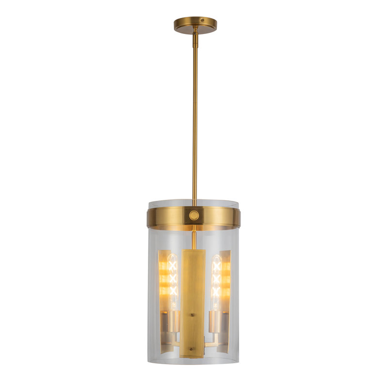 Luminaire suspendu 3 lumières Lucai, Laiton brossé