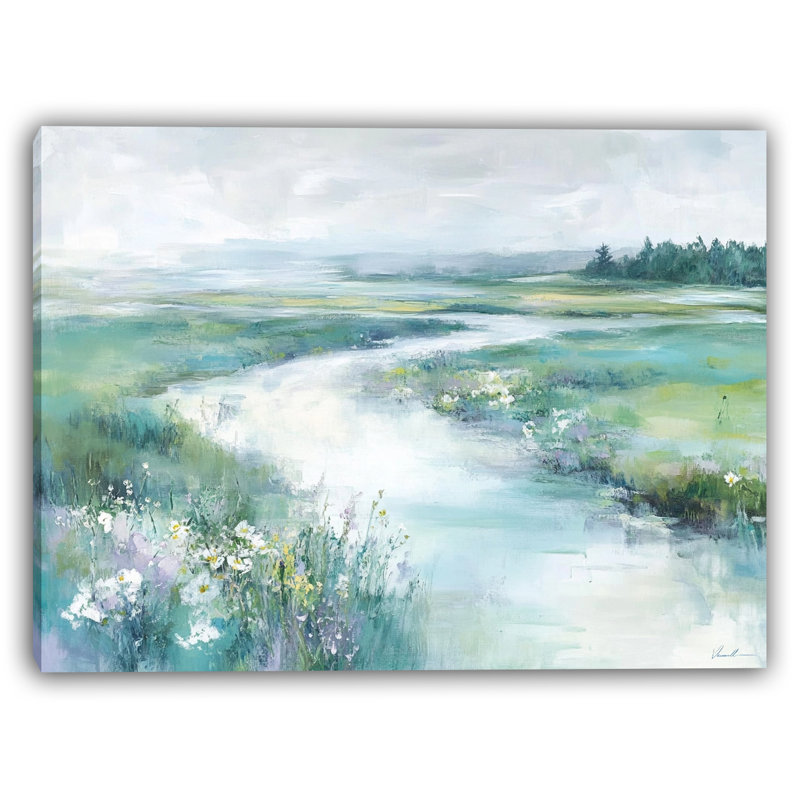 Tranquil Marshlands - Toile douce au paysage pastel, H 36 po x l 48 po