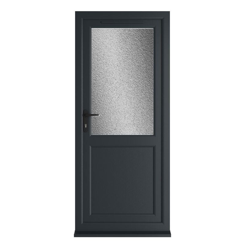 Crystal Triple Glazed Single Door Half panel Grey/White RH 920 x 2090mm Obscure, Grey/White, 840mm x 2090mm, Right 