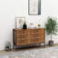 Commode de rangement à 6 tiroirs de style industriel industriel avec structure en acier robuste pour la chambre à coucher et le salon-132156980