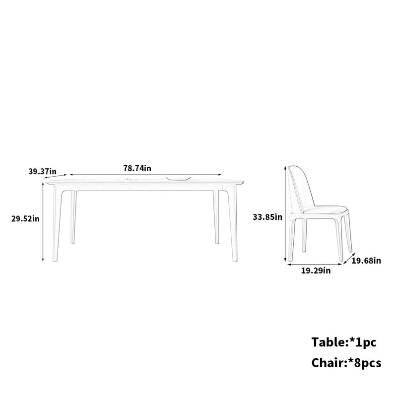 Timeless White Ash Table and Chair Combo