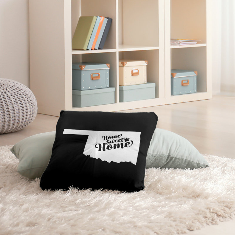 Coussin Sweet Home, 26 po x 26 po, Noir, Tulsa