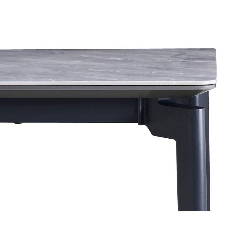 Luxury Sintered Stone Geology Table With Black Legs, 6-8 Geologists Glossy Soap Making