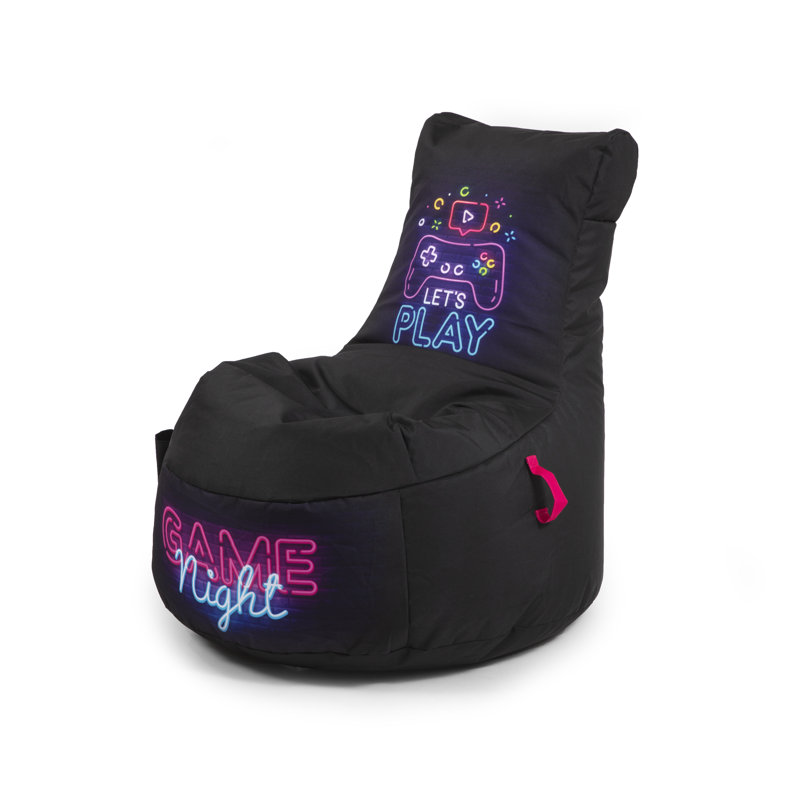 Fauteuil à billes Gaming, 100% polyester noir / mauve