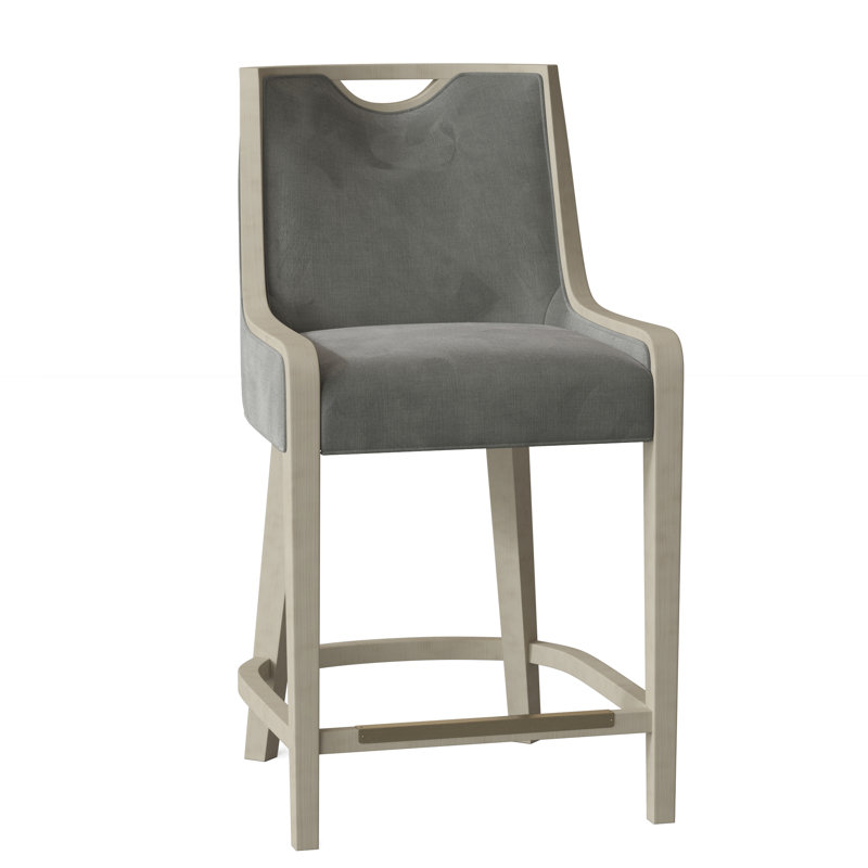 Tabouret de comptoir 26,5 po Anthony, 9508 Poplpropylène / oléfine gris anthracite, Amande chamois