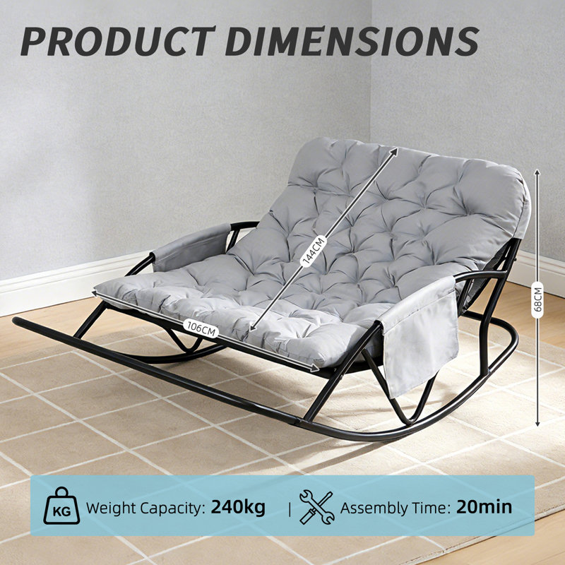Metal Rocking Chair, Grey