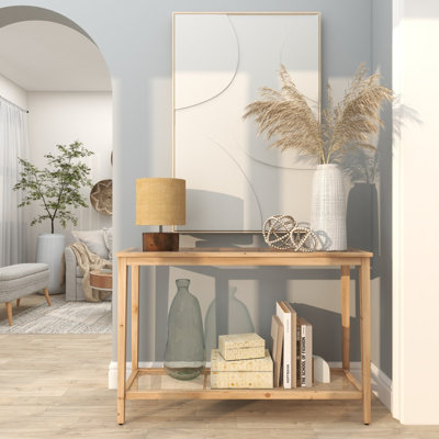 Lampe de table en bois avec abat-jour