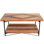 CONSDAN Solid Fir Wood Coffee Table, 2-Tier Industrial Farmhouse Table, 44" Rectangular Table