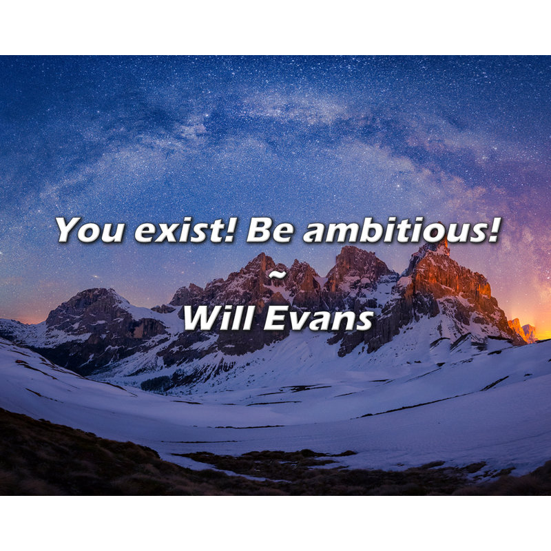 Citation de Will Evans: Vous existe! Soyez audacieux!, H 26 po x l 32 po