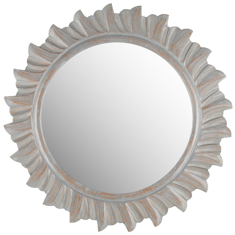 Engineered Wood Flat Wall Mirror, Gray
