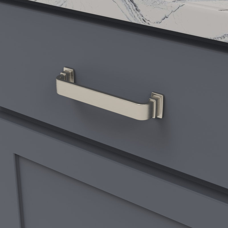 Brighton Collection Handle Pull - Cabinet Pull - Farmhouse Hardware for Drawers & Cabinets, 5-1/16", Satin Nickel