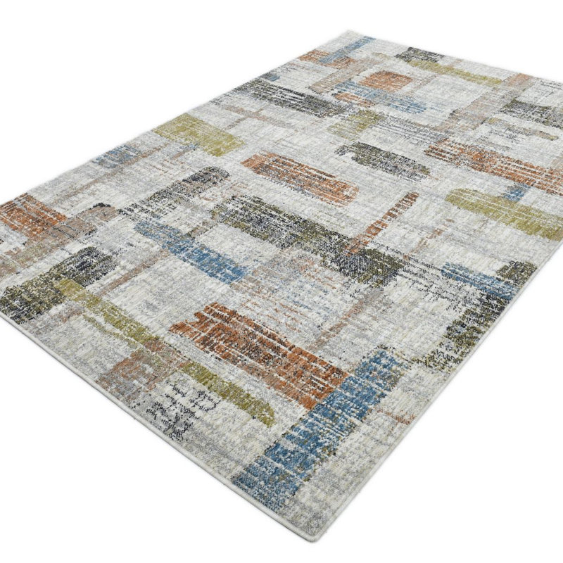 Fen Modern Patchwork Multi Plush Washable Area Rug – Coda Collection, Rectangle 7'10" x 9'10"