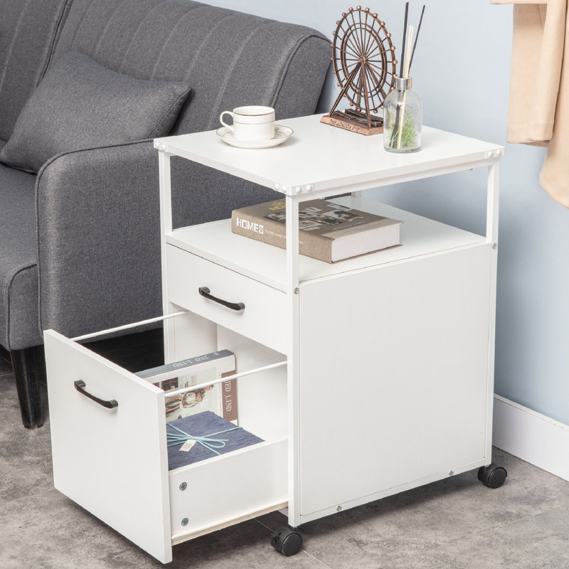 Classeur mobile verrouillable 18 tiroirs 18 po (convient aux formats lettre / A4), Blanc