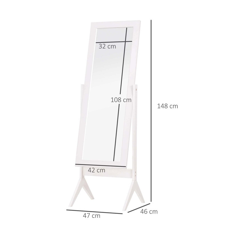 Demetrias Rectangle Floor Mirror, White