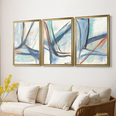 ABSTRACT Series DCCLIV - Toile tendue avec châssis sur mesure - 3 pièces