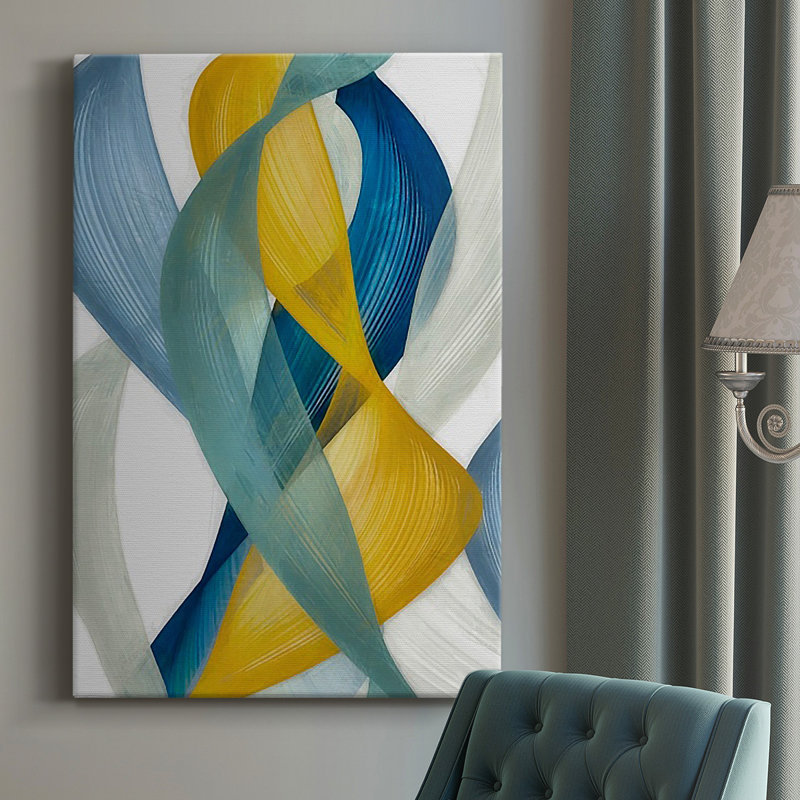 «Horizontal Bands I», toile tendue avec châssis de qualité supérieure - prête à être accrochée, H 36 po x l 24 po x P 1 po