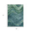 Tapis extérieur bleu sarcelle lavable abstrait 9 pi x 12 pi bleu sarcelle