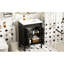 Armoire de salle de bain 24 po, style moderne, lavabo simple en céramique 24 po, portes d'armoire exquises, élégante