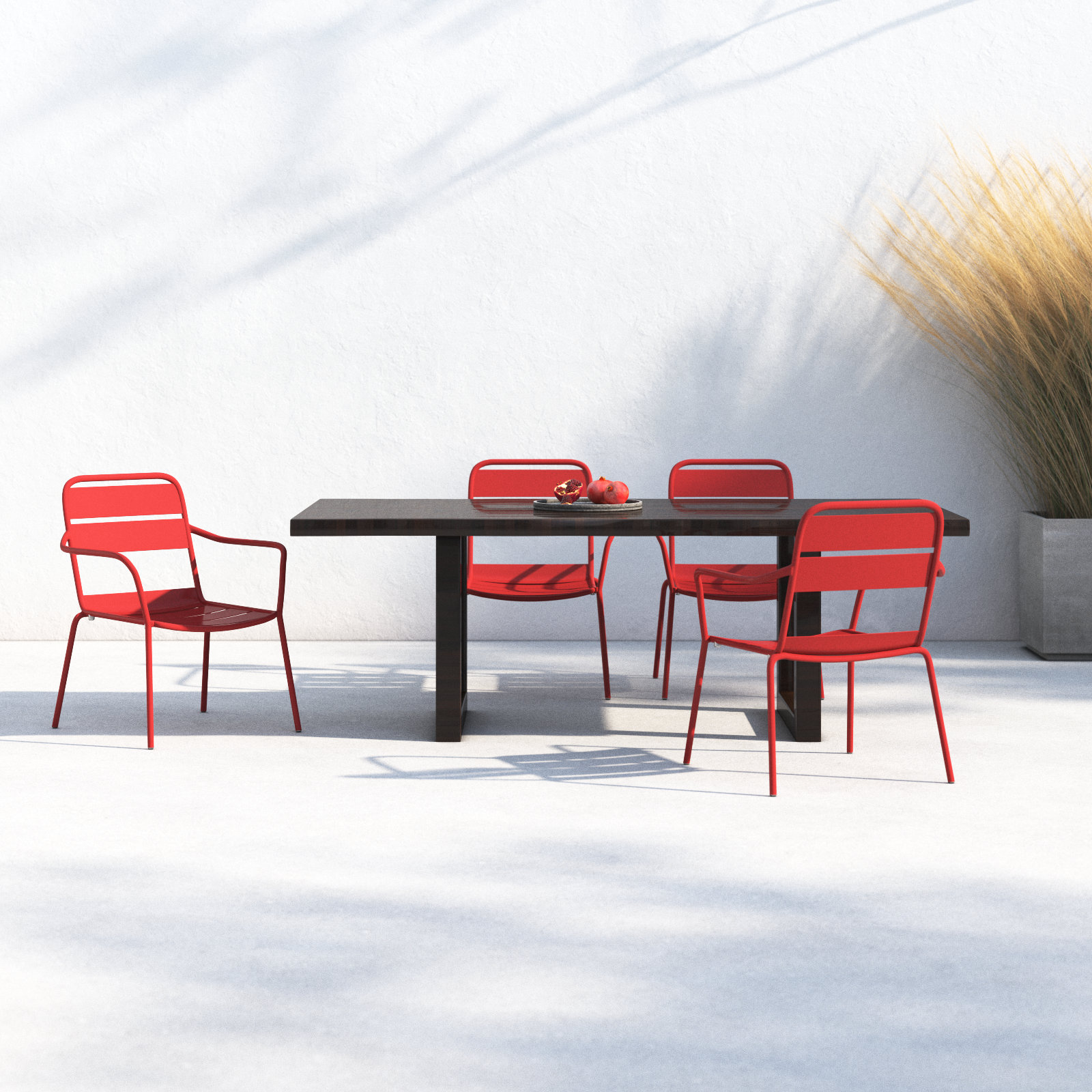 Kapri Stackable Patio Armchair, 4, Venitian
