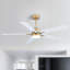 Ventilateur de plafond standard à profil bas 60 po doré / noir avec lumière et télécommande-261939787