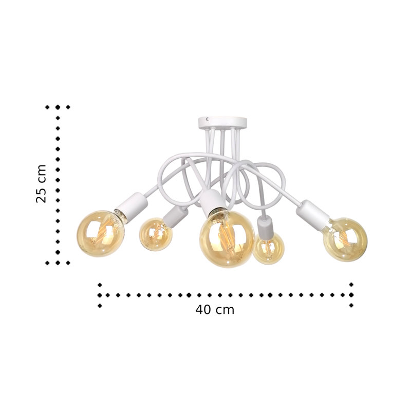 Keytesville 5 - Light Chandelier, White