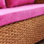 Canapé moderne moderne en rotin tissé rose