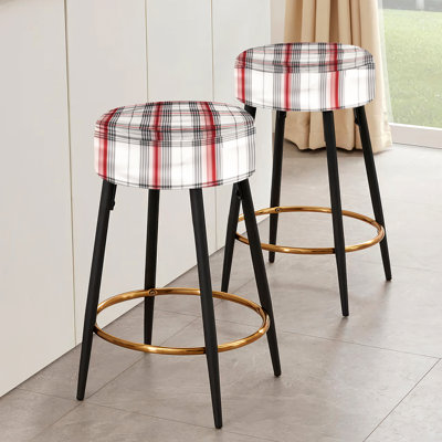 Rustic Farmhouse Plaid - Ensemble de 2 tabourets de bar écossais