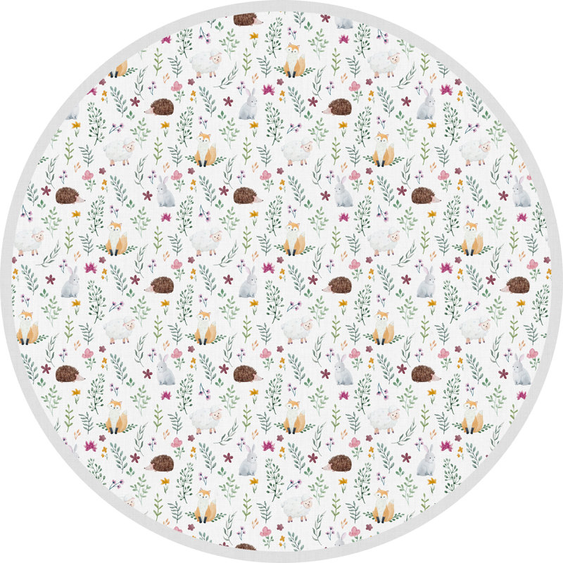 Roslind Vinyl Machine Printed Area Rug, Round 150cm