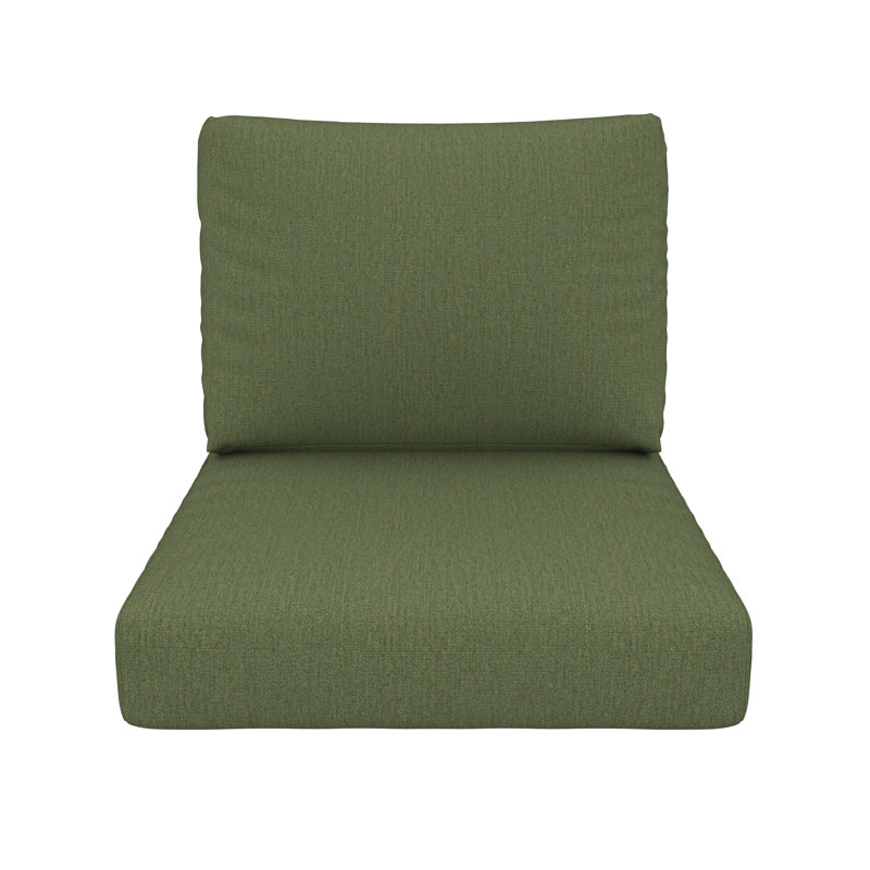 Amala Outdoor Sunbrella Seat/Back Cushion, Sunbrella® Canvas Fern, 25" W x 25.5" D