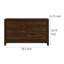 Yels Wide Dresser With 6 Drawers, Gold Metal Knobs, Walnut Brown