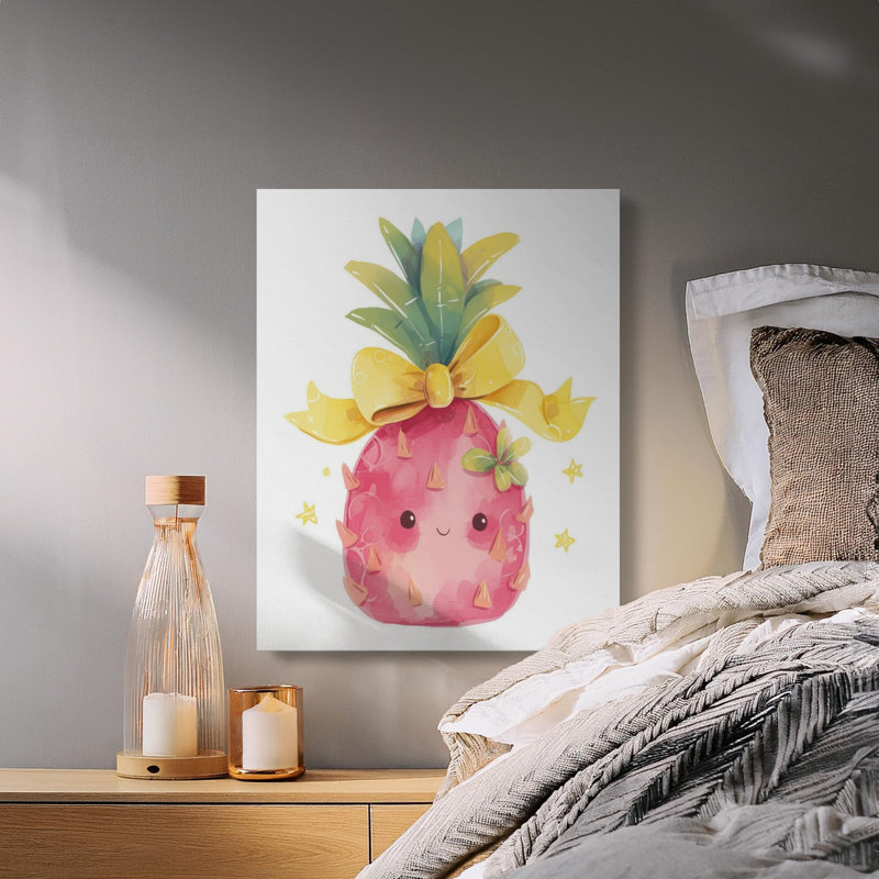 Cute Kawaii Pineapple Kids Canvas Print, 16x24