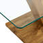 Table basse moderne et minimaliste en bois aggloméré transparent et bois