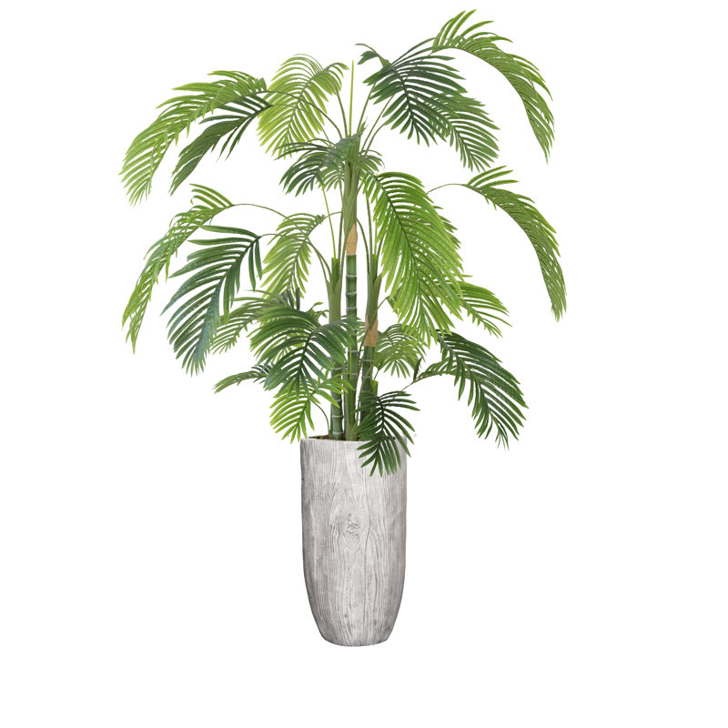 Faux palmier artificiel de 92 po de hauteur avec jardinière Fiberstone Panama