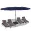 Très grand parasol de patio 15 pi x 9 pi avec auvent résistant aux rayons UV et cadre en acier robuste-645880564