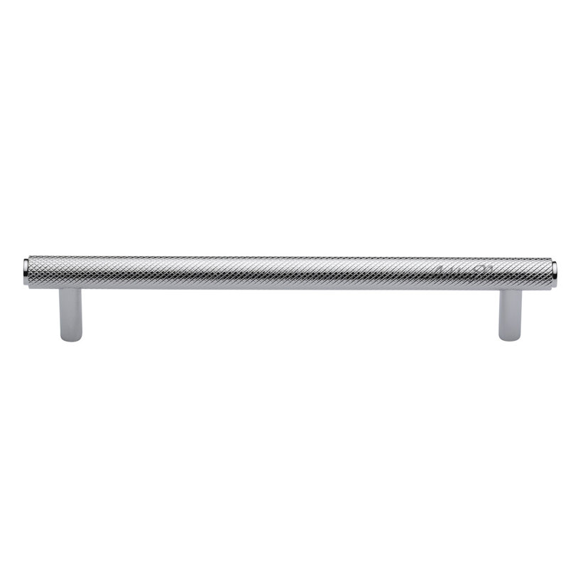 Polished Brass Knurled Cabinet Bar Pull with Mounting Hardware