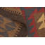 Tapis de zone en laine rouge/brune 3 pi 2 po x 4 pi à main one-of-kind noué la Lorain