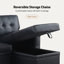 Canapé-lit modulaire réversible en cuir Vegan