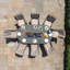 Balch 8 Seat Oval Rattan Fire Pit Dining Set