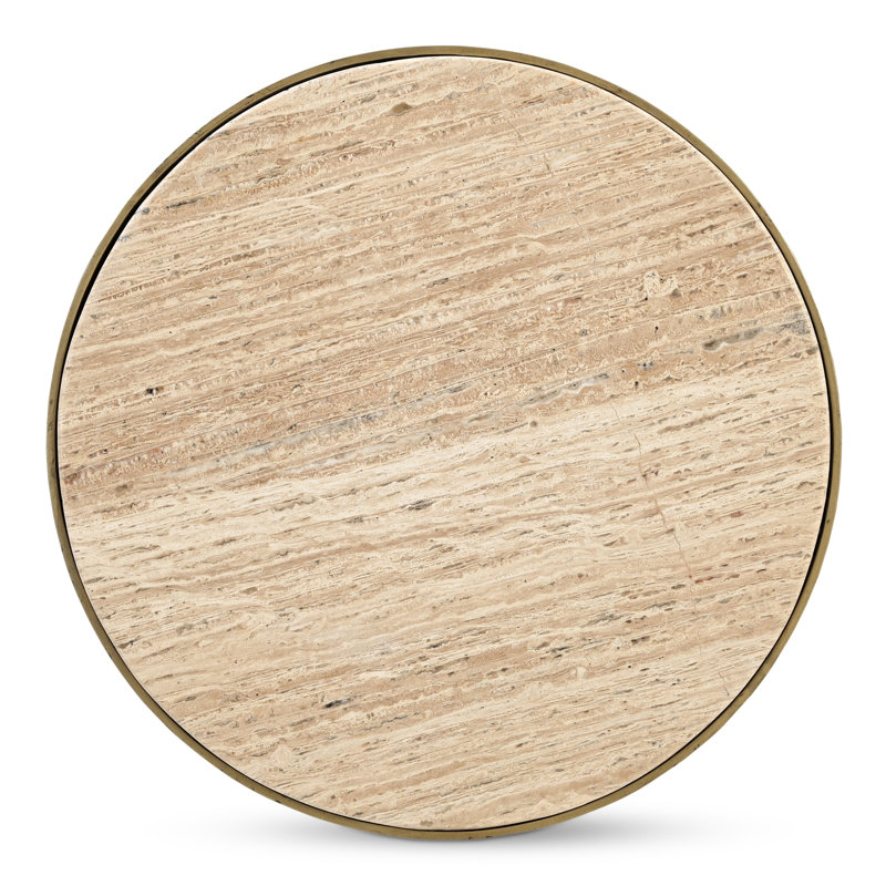 Holli Side Table White Marble, Travertine