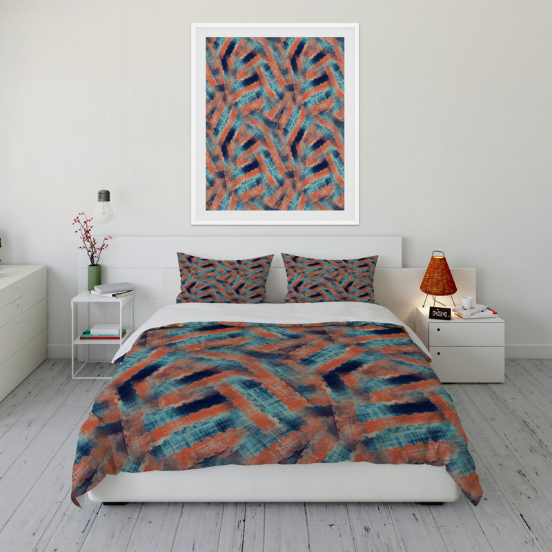 Twill Geometric Shapes Duvet Cover, Twin Duvet Cover + 1 Standard Pillowcase